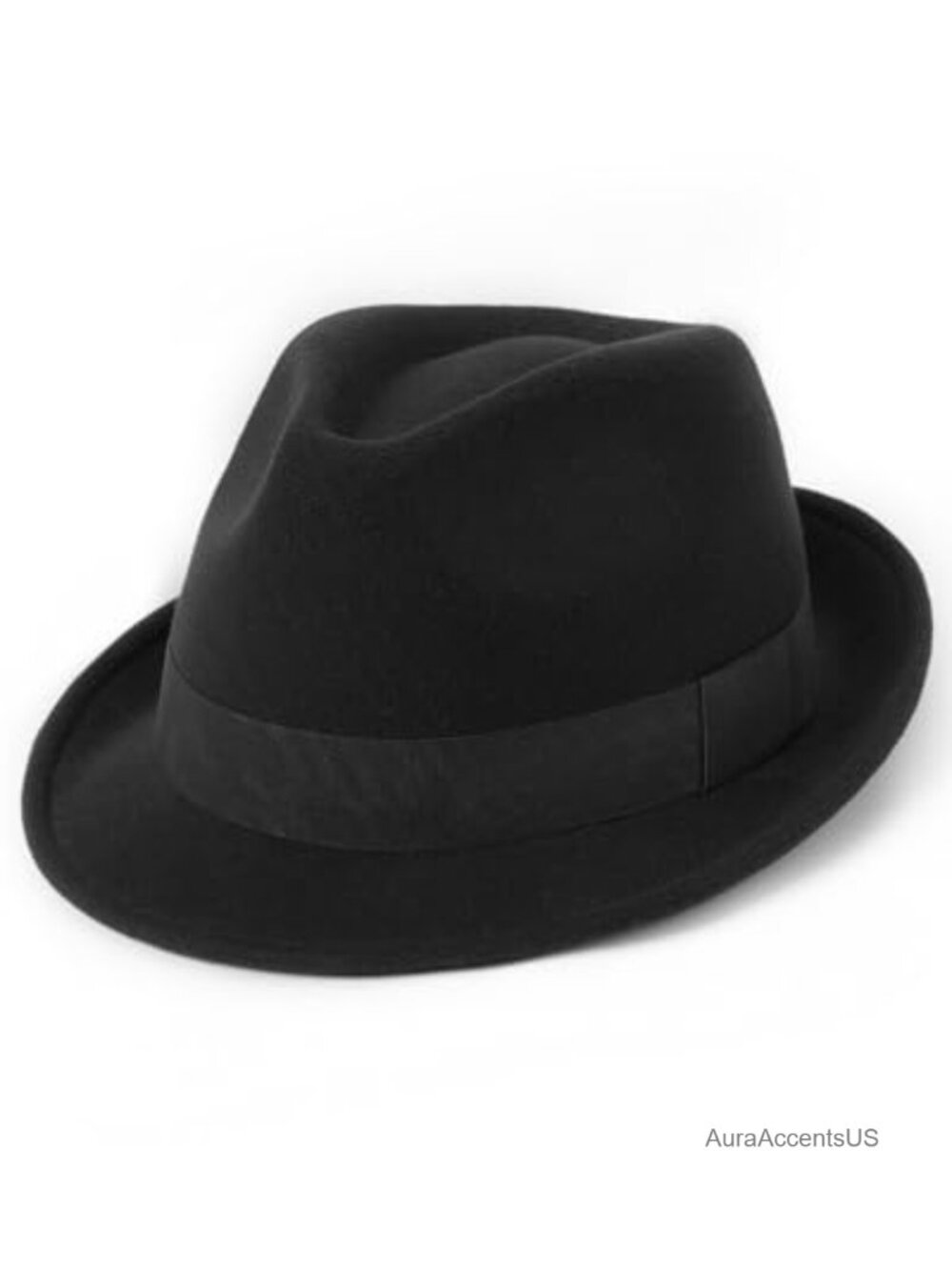 Felt Trilby Fedora Hat Short Brim Ribbon Adjustable Unisex